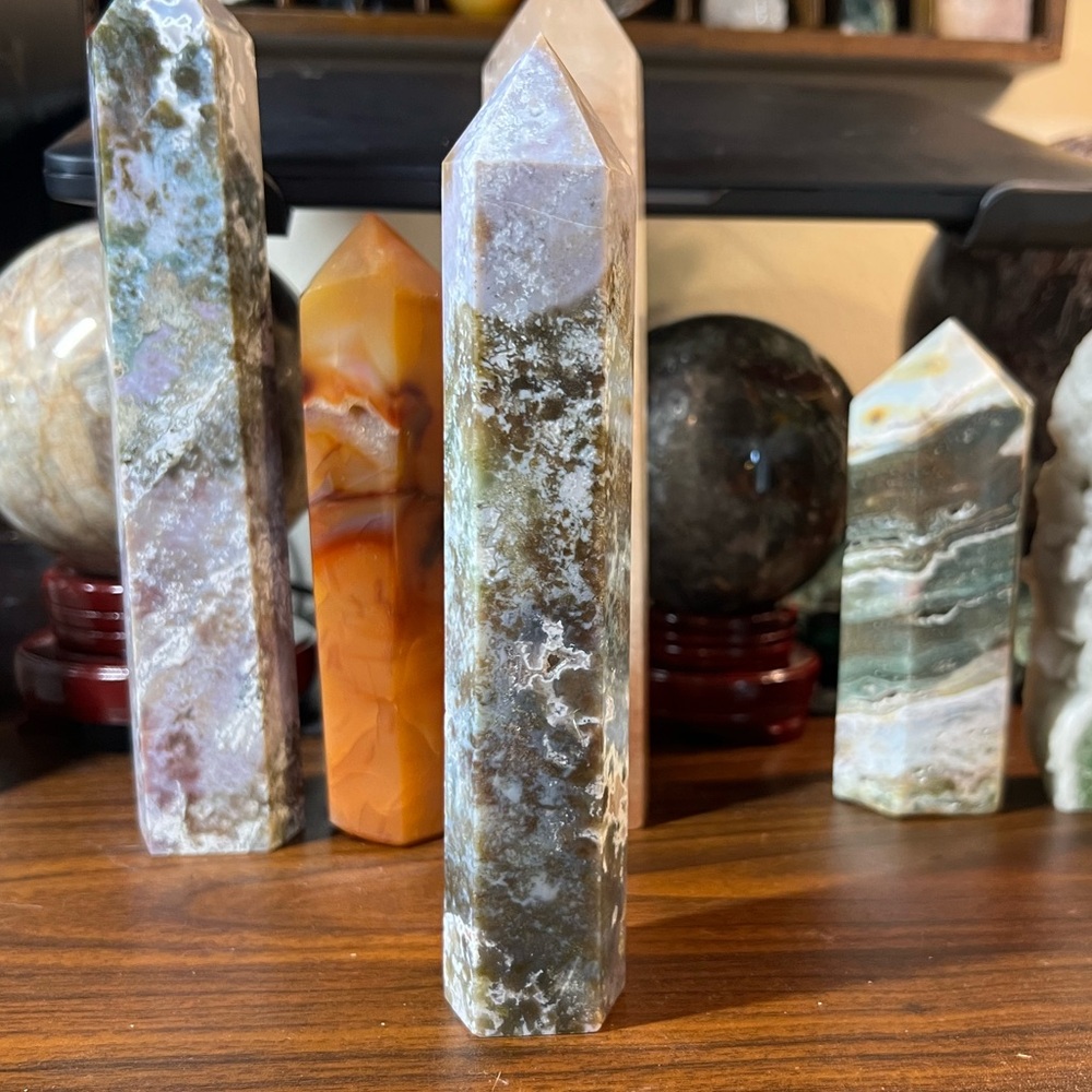 Moss Agate/Ocean Jasper Mix tower 🔮✨